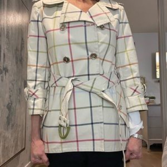 Coach Black Tattersall Short Belted Trench - Picture 9 of 9